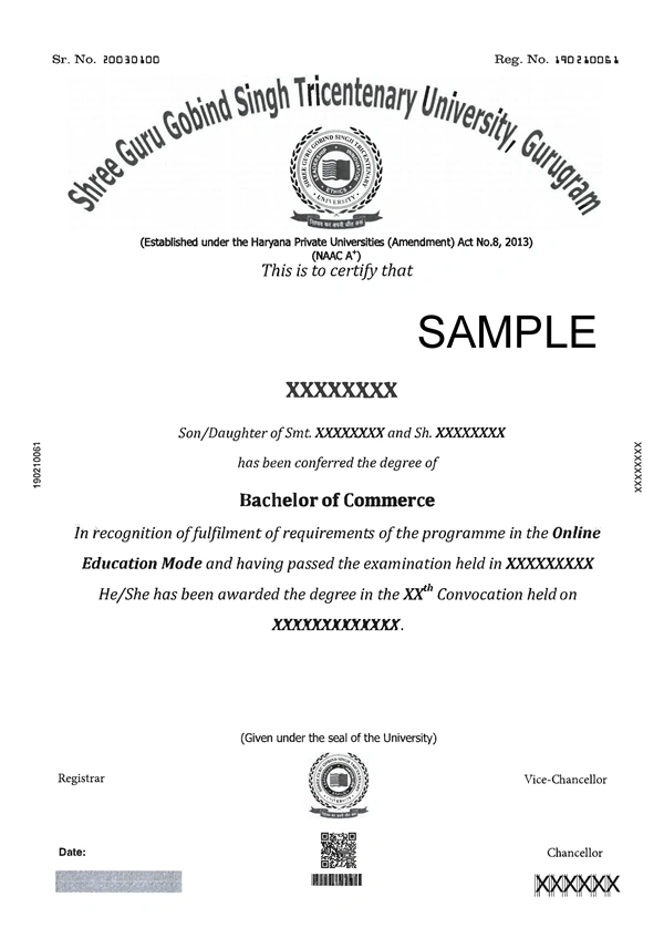 Degree Certificate Format